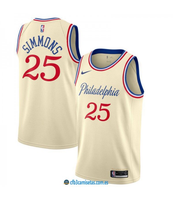 CFB3-Camisetas Ben Simmons Philadelphia 76ers 2019 2020 City Edition