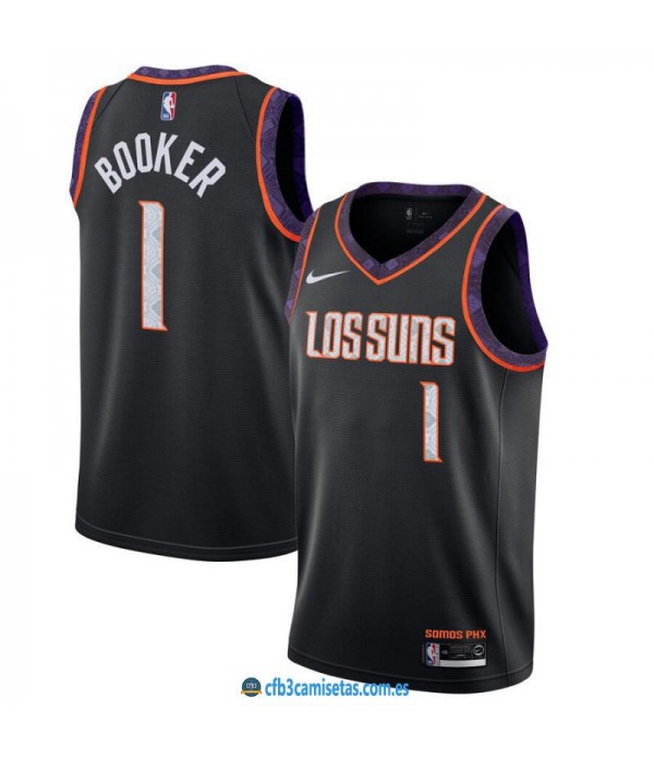 CFB3-Camisetas Devin Booker Phoenix Suns 2019 2020 City Edition