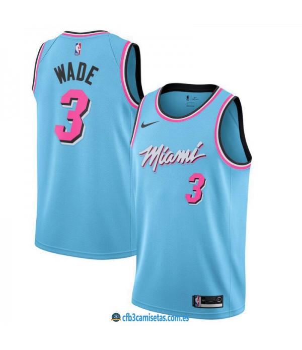 CFB3-Camisetas Dwyane Wade Miami Heat 2019 2020 City Edition