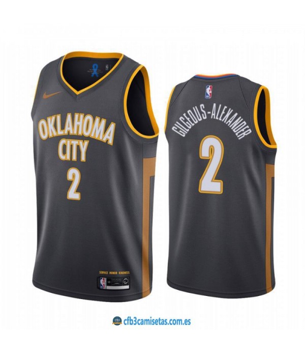 CFB3-Camisetas Shai Gilgeous Alexander Oklahoma City Thunder 2019 2020 City Edition