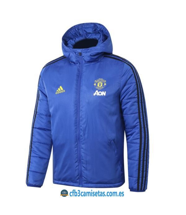 CFB3-Camisetas Chaqueta acolchada Manchester United 2019 2020 Azul