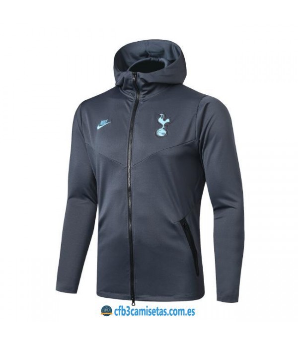 CFB3-Camisetas Chaqueta con capucha Tottenham Hotspur 2019 2020 Gris