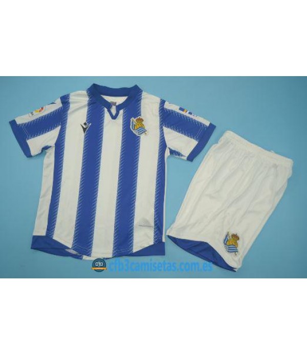 CFB3-Camisetas Real Sociedad 1a Equipación 2019 2020 Kit Junior