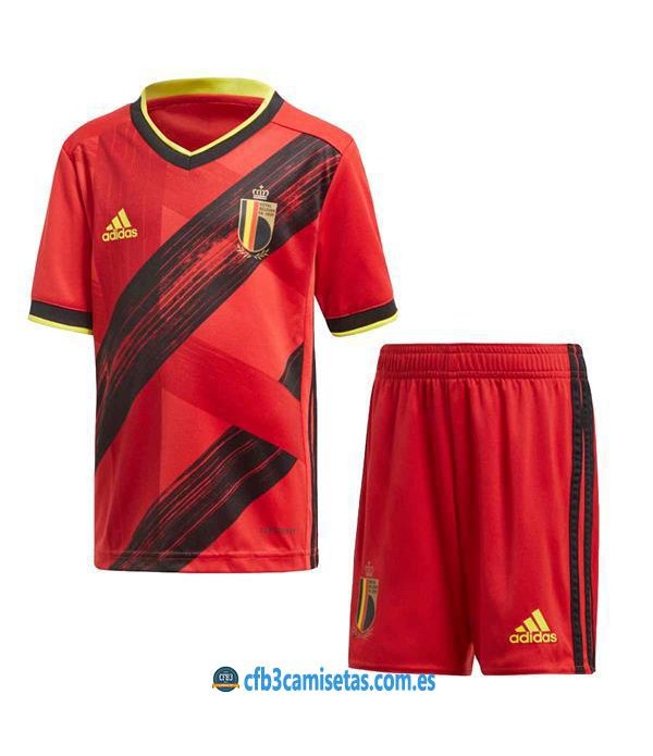 CFB3-Camisetas Bélgica 1a Equipación 2020 Kit Junior