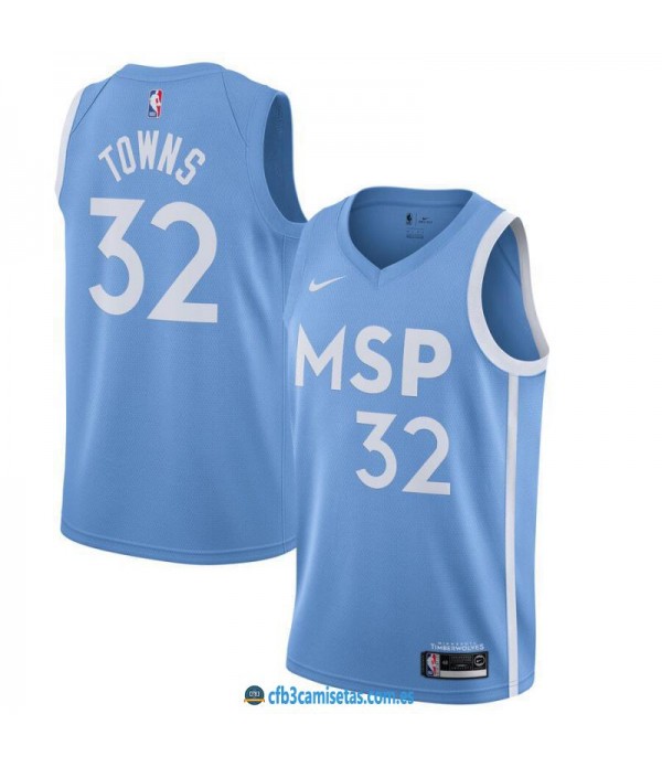 CFB3-Camisetas Karl Anthony Towns Minnesota Timberwolves 2019 2020 City Edition