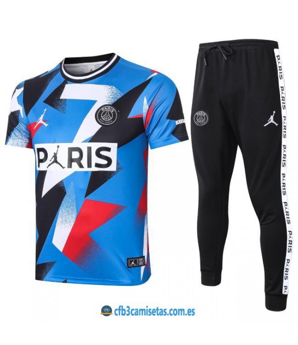 CFB3-Camisetas Camiseta Pantalones PSG x Jordan 2019/20 Azul