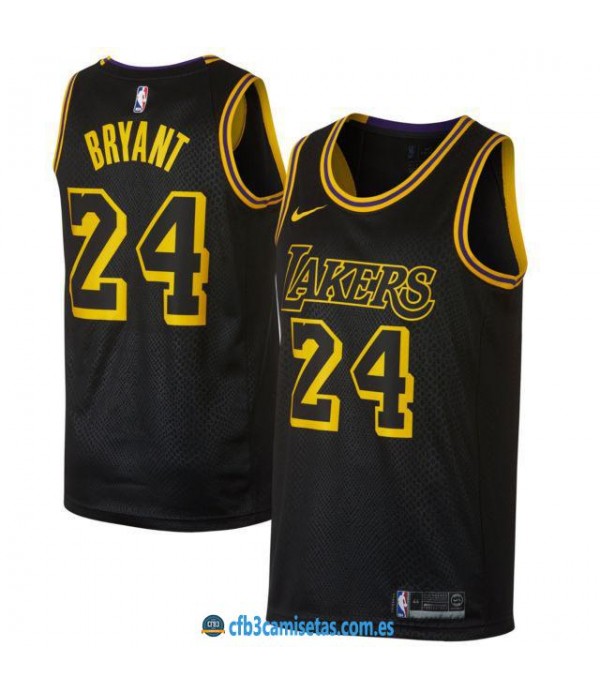 CFB3-Camisetas Kobe Bryant Los Angeles Lakers 24 Black