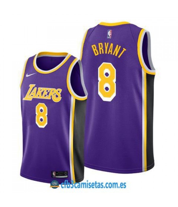 CFB3-Camisetas Kobe Bryant Los Angeles Lakers 8 Purple