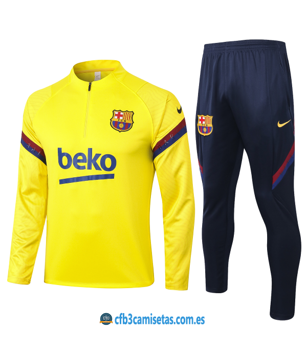 CFB3-Camisetas Chándal FC Barcelona 2020/21 - Amarillo