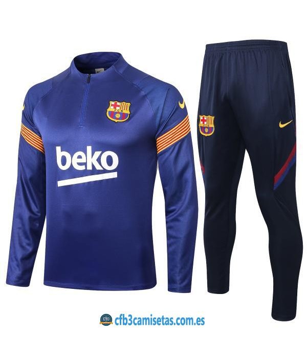 CFB3-Camisetas Chándal FC Barcelona 2020/21 Azul - JUNIOR