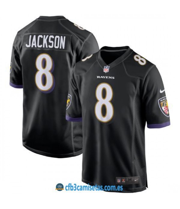 CFB3-Camisetas Lamar Jackson Baltimore Ravens - Black