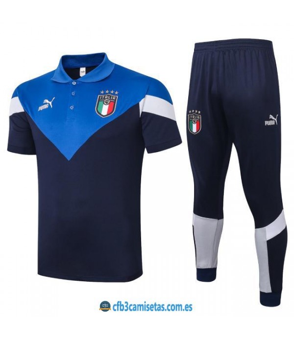 CFB3-Camisetas Polo Pantalones Italia 2020/21 Azul