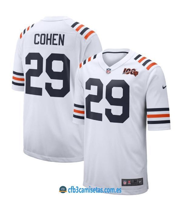 CFB3-Camisetas Tarik Cohen Chicago Bears - White
