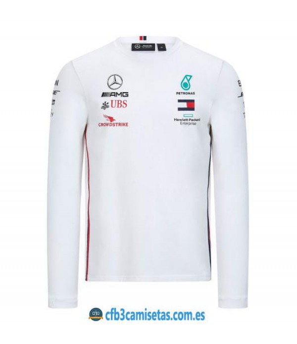 CFB3-Camisetas Camiseta Mercedes AMG Petronas 2020 ML - Blanco