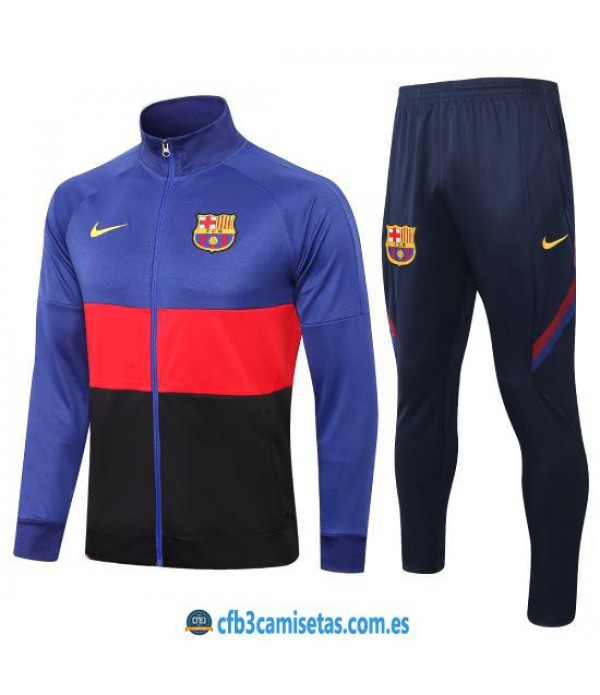 CFB3-Camisetas Chándal FC Barcelona 2020/21 - Azul y Rojo