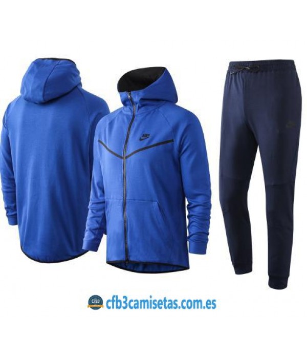 CFB3-Camisetas Chándal Nike Tech Fleece 2020/21 - Azulón