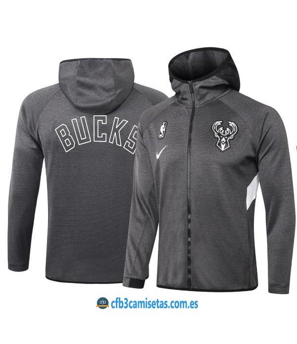 CFB3-Camisetas Chaqueta con capucha Milwaukee Bucks - Black