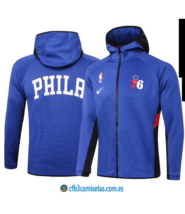 CFB3-Camisetas Chaqueta con capucha Philadelphia 76ers - Blue