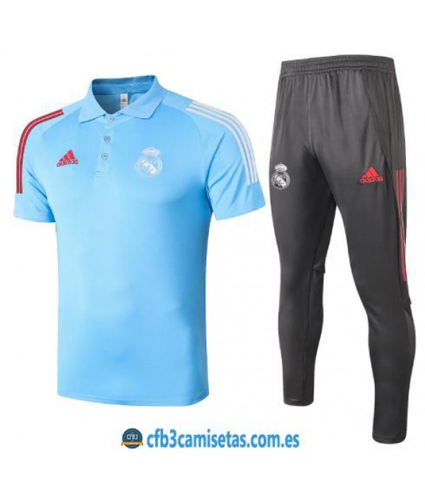 CFB3-Camisetas Polo Pantalones Real Madrid 2020/21 - Azul