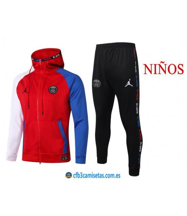 CFB3-Camisetas Chándal PSG x Jordan 2020/21 Rojo - NIÑOS