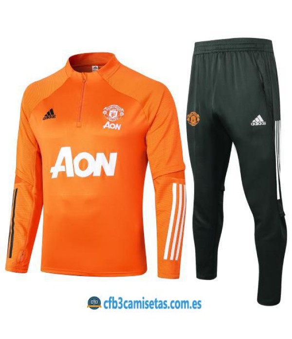 CFB3-Camisetas Chándal manchester united 2020/21-naranja - niÑos
