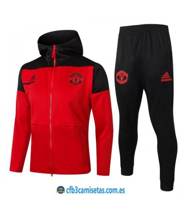 CFB3-Camisetas Chándal manchester united 2020/21-capucha - niÑos