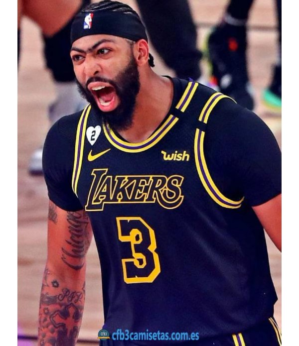 CFB3-Camisetas Anthony davis los angeles lakers black mamba