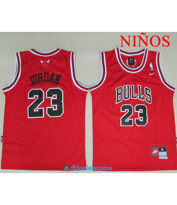 CFB3-Camisetas Michael jordan chicago bulls roja -niÑos