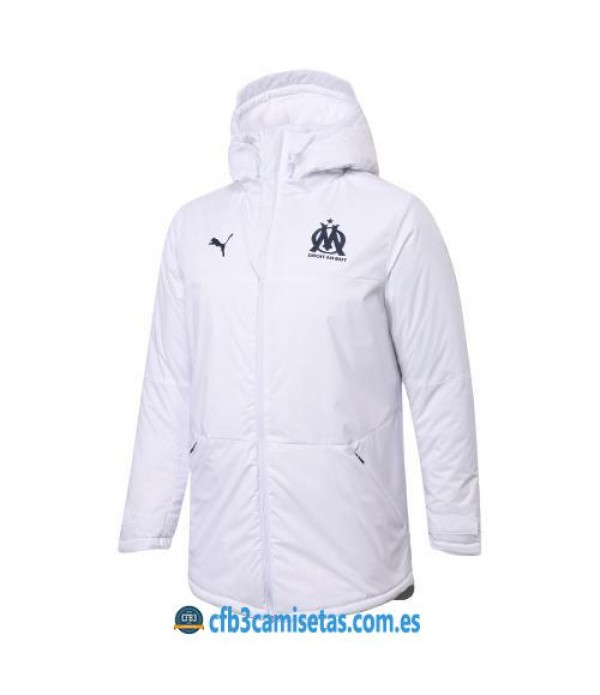 CFB3-Camisetas Chaqueta acolchada olympique marsella 2020/21 - blanca