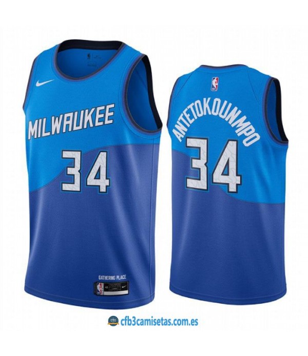 CFB3-Camisetas Giannis antetokounmpo milwaukee bucks 2020/21 - city edition