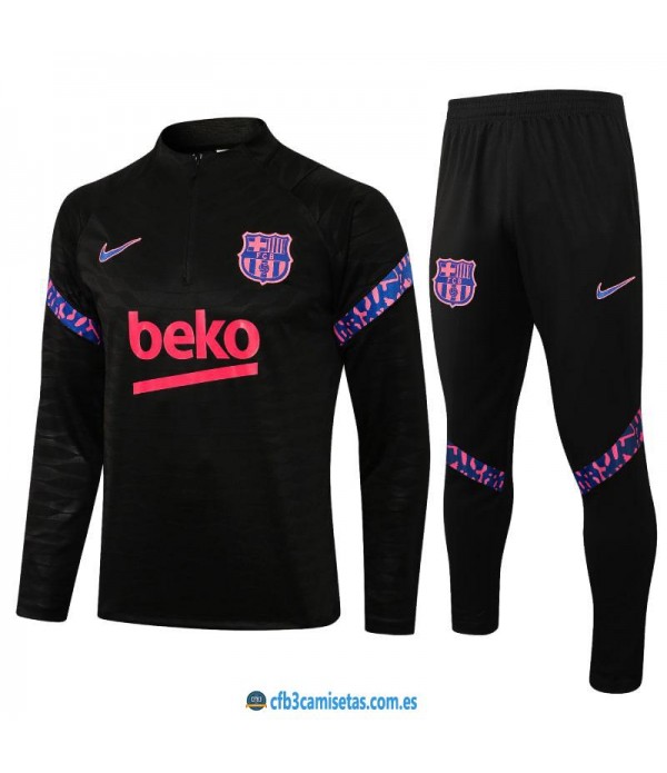 CFB3-Camisetas Chándal fc barcelona 2021/22 negro