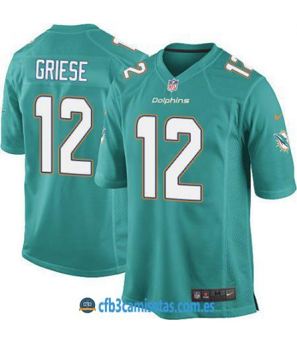 CFB3-Camisetas Bob griese miami dolphins - aqua