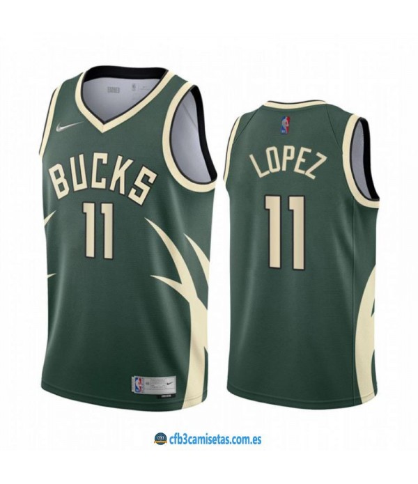 CFB3-Camisetas Brook lopez milwaukee bucks 2020/21 - earned