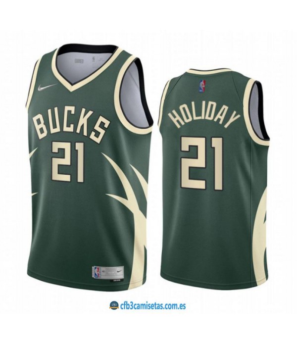 CFB3-Camisetas Jrue holiday milwaukee bucks 2020/21 - earned