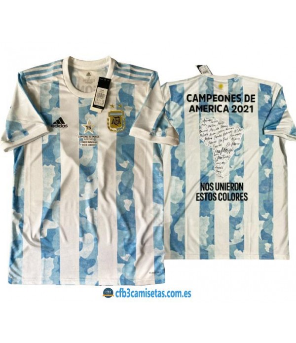 CFB3-Camisetas Argentina 1a equipación 2021 - campeones