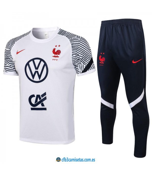 CFB3-Camisetas Camiseta pantalones francia 2021/22 blanco