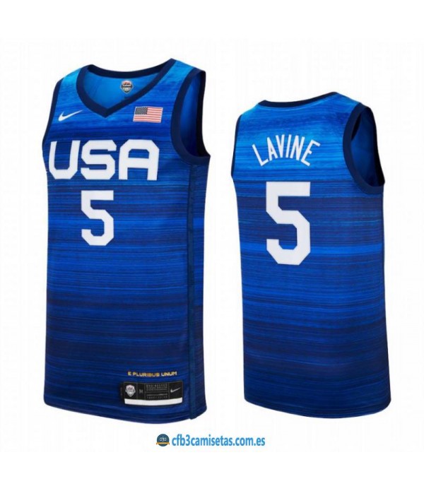 CFB3-Camisetas Zach lavine eeuu 2021 jjoo - blue