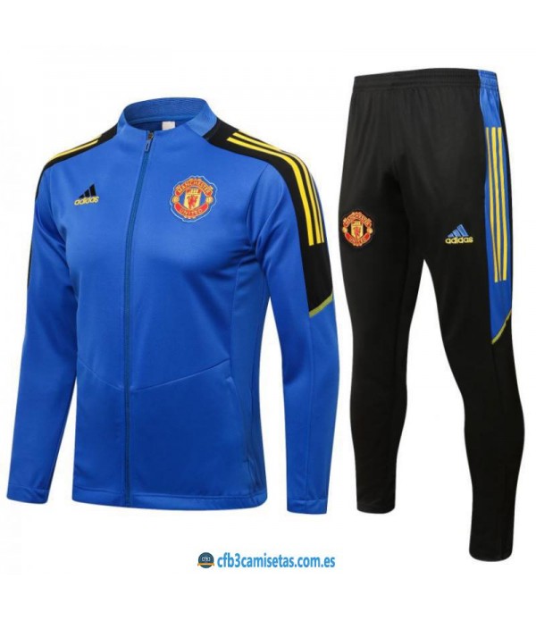 CFB3-Camisetas Chándal manchester united 2021/22 azul