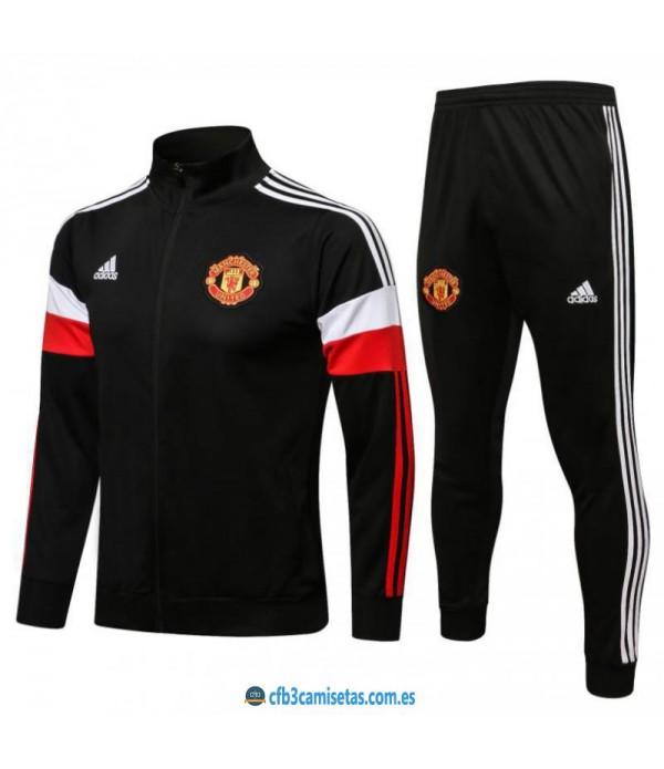 CFB3-Camisetas Chándal manchester united 2021/22 negro