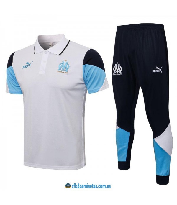 CFB3-Camisetas Polo blanco pantalones olympique marsella 2021/22