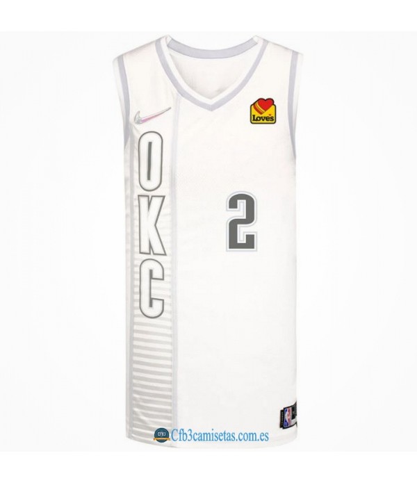 CFB3-Camisetas Shai gilgeous-alexander oklahoma city thunder 2021/22 - city edition