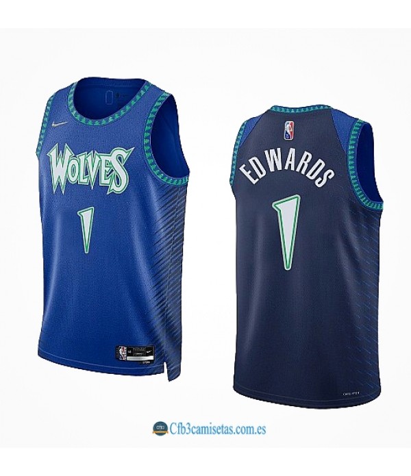 CFB3-Camisetas Anthony edwards minnesota timberwolves 2021/22 - city edition