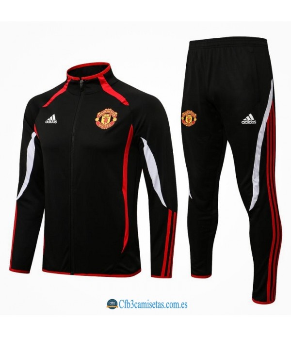 CFB3-Camisetas Chándal manchester united 2021/22 black