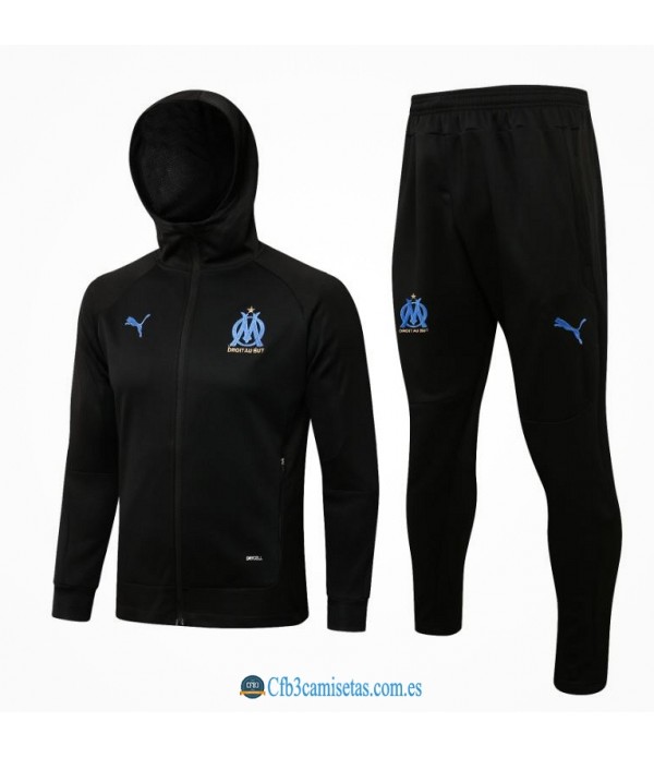 CFB3-Camisetas Chándal olympique marsella 2021/22 capucha black