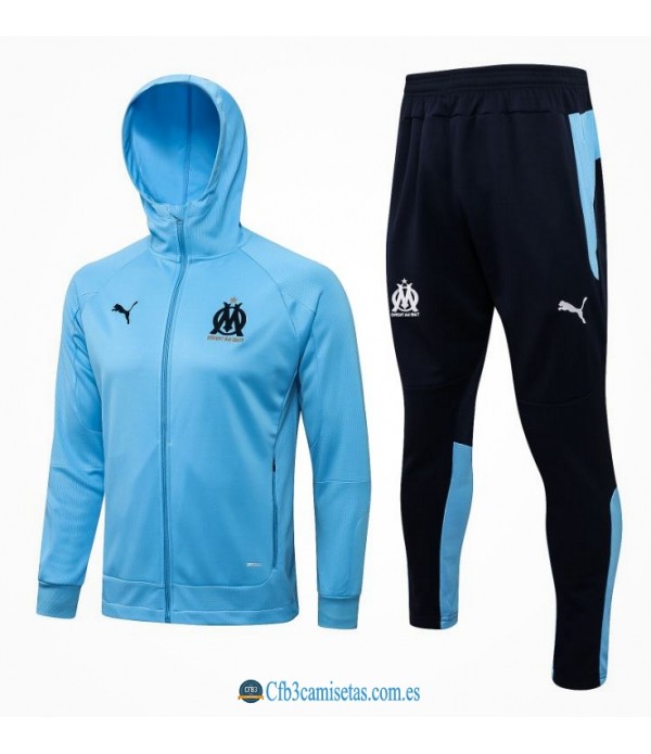 CFB3-Camisetas Chándal olympique marsella 2021/22 capucha blue