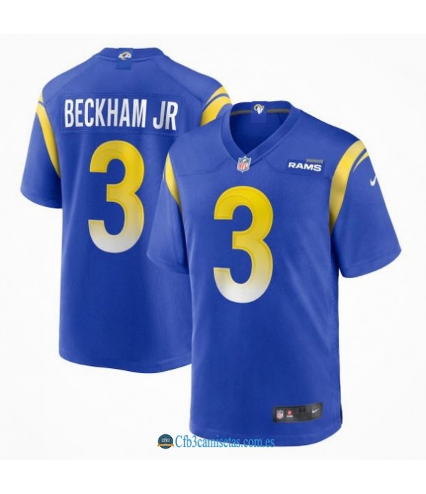 CFB3-Camisetas Odell beckham jr los angeles rams - royal