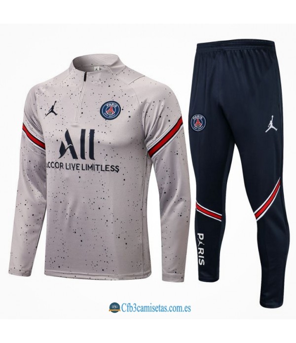 CFB3-Camisetas Chándal psg x jordan 2021/22 gris