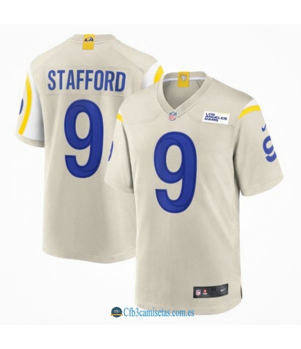 CFB3-Camisetas Matthew stafford los angeles rams - bone