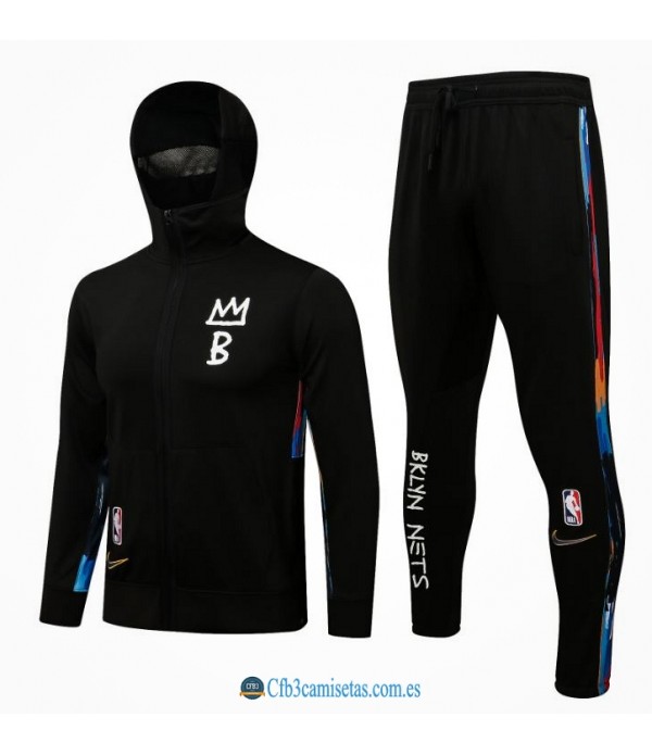 CFB3-Camisetas Chándal brooklyn nets 21/22 - black