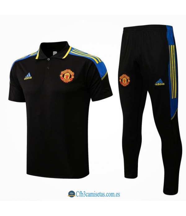 CFB3-Camisetas Polo pantalones manchester united 2021/22 black